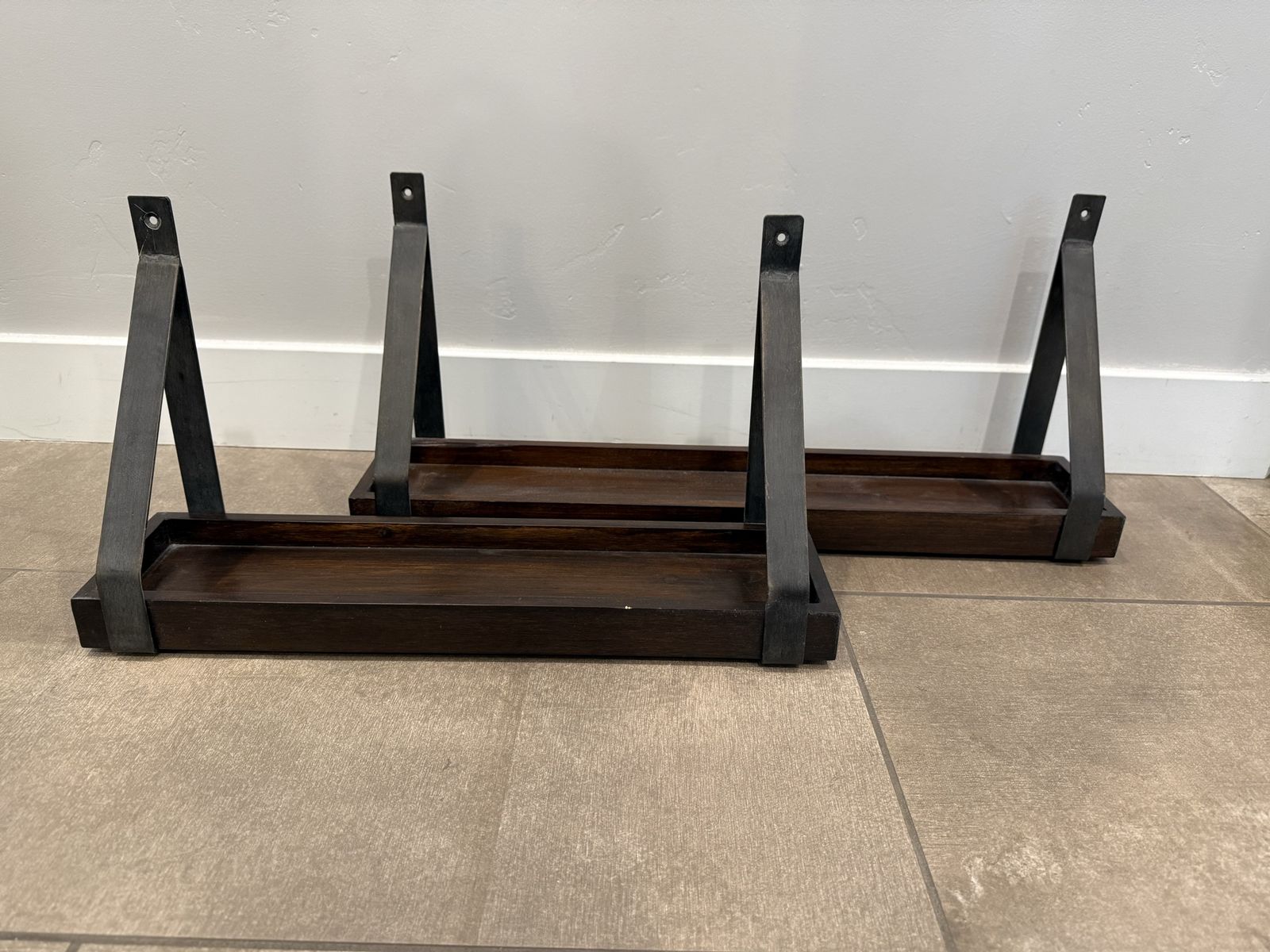 Metal & Wood Decorative Shelves