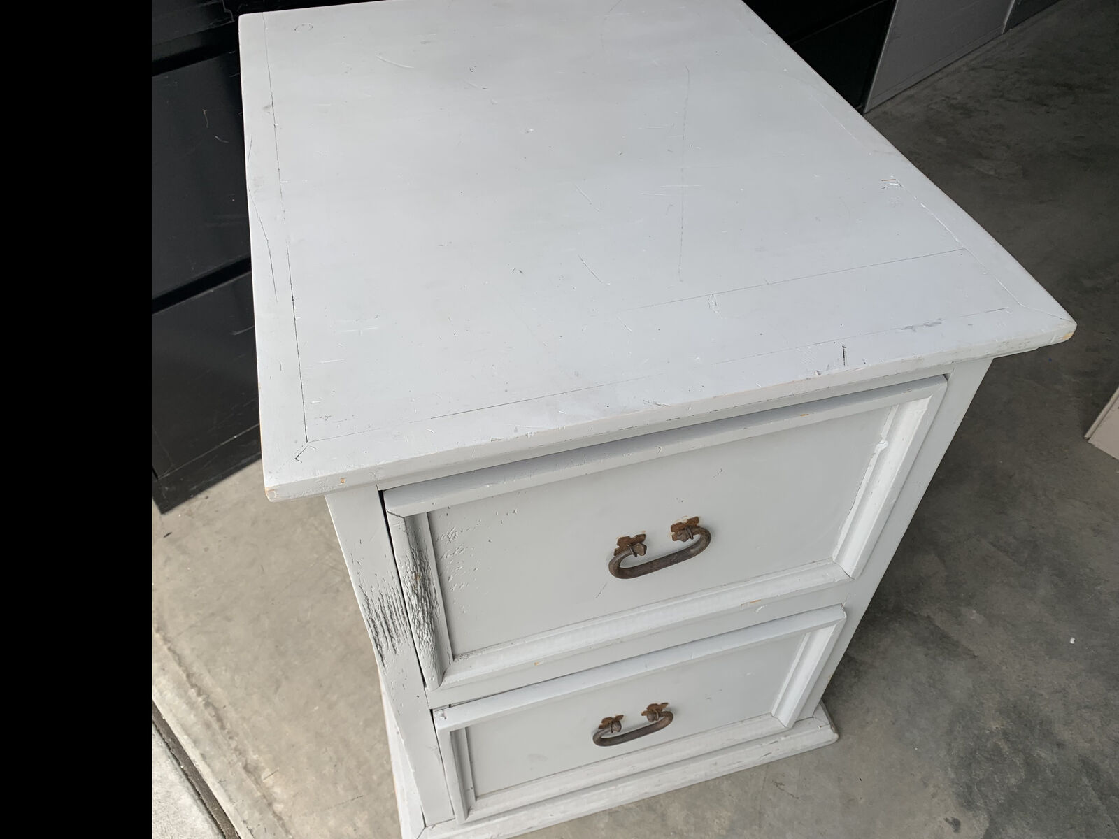 Rustic two drawer night stand dresser