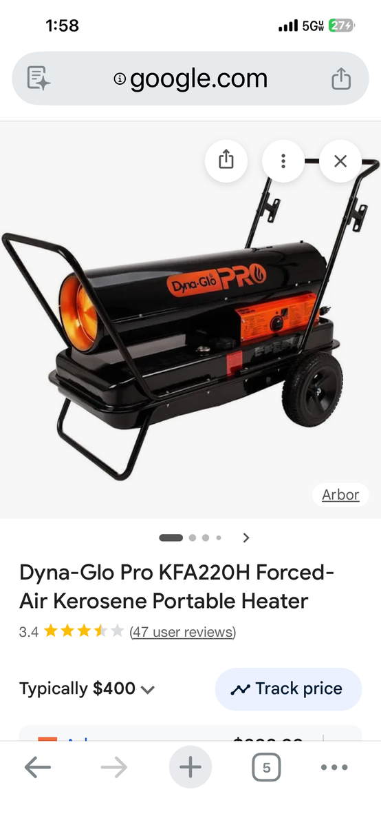 2.  Dyna-Glo PRO 180,000-220,000 BTU Heaters