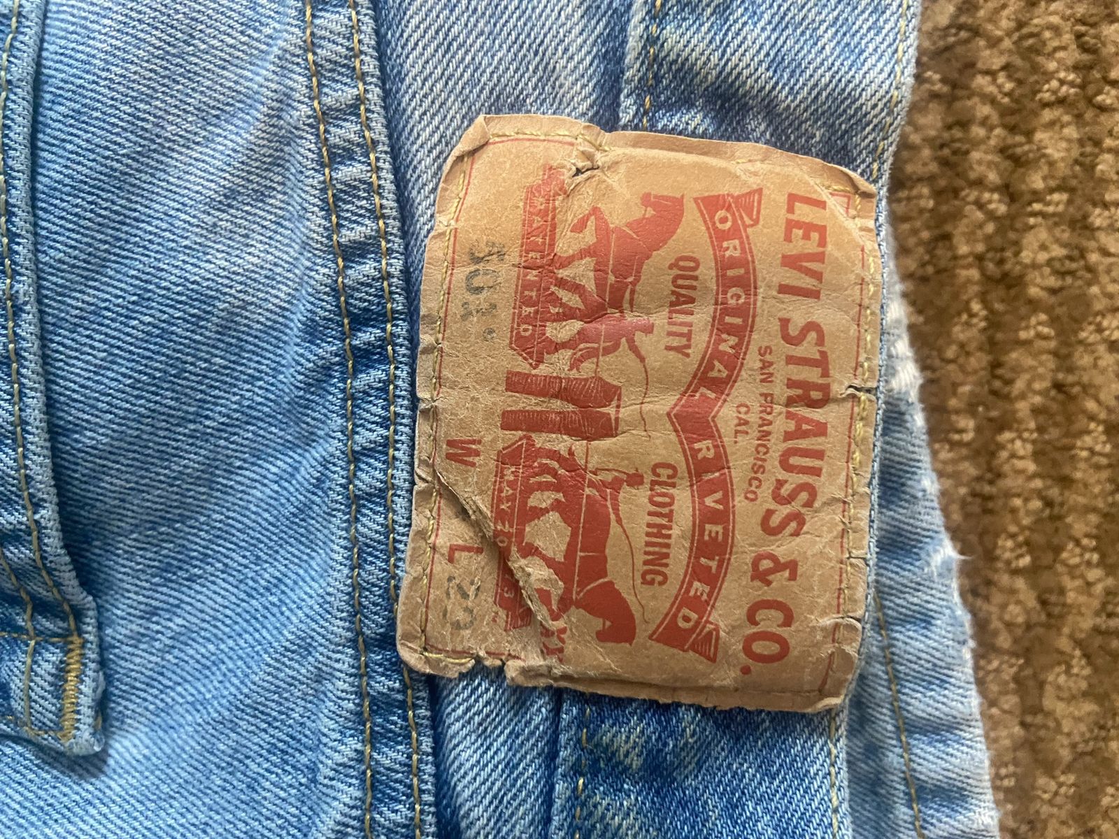 Rare size Levi's 501 Original Fit Jeans 34x38