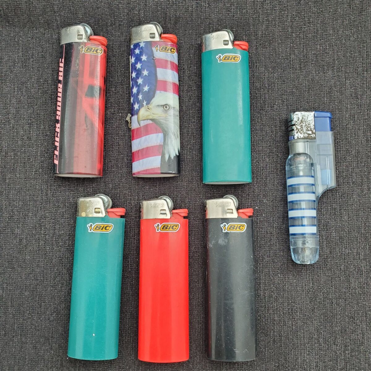 Bic Disposable Lighters and One Refillable