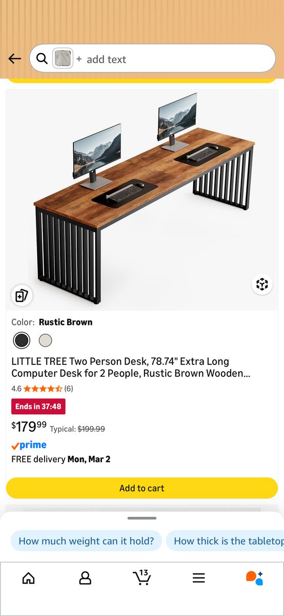 New LITTLE TREE Two Person Desk, 78.74