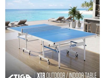 STIGA Outdoor Table Tennis Table – All-Weather Waterproof Aluminum Ping Pong Table with Net & Post