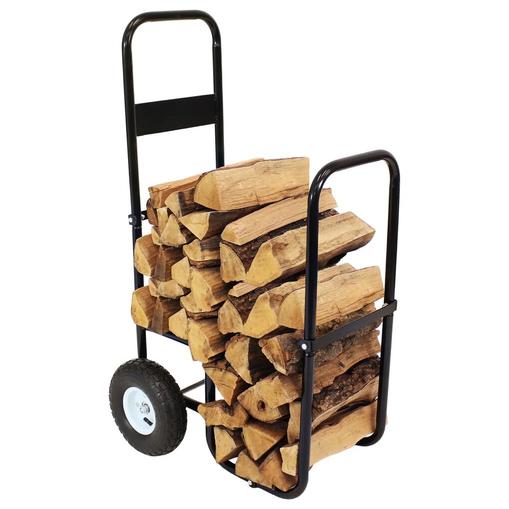 Firewood Log Cart Sunnydaze Outdoor Firewood Cart