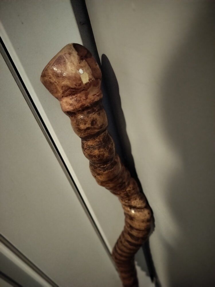 Handcrafted Full Burl Wood Walking Cane — Unique G