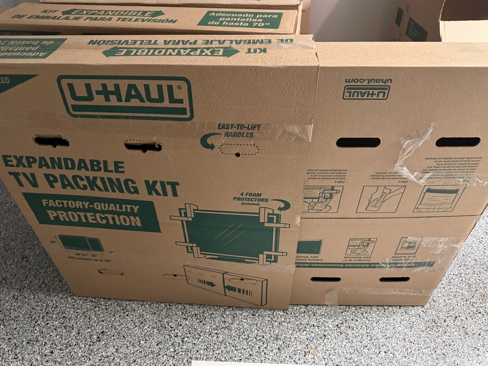 U-Haul Expandable TV Packing box for screens Up to 70"
