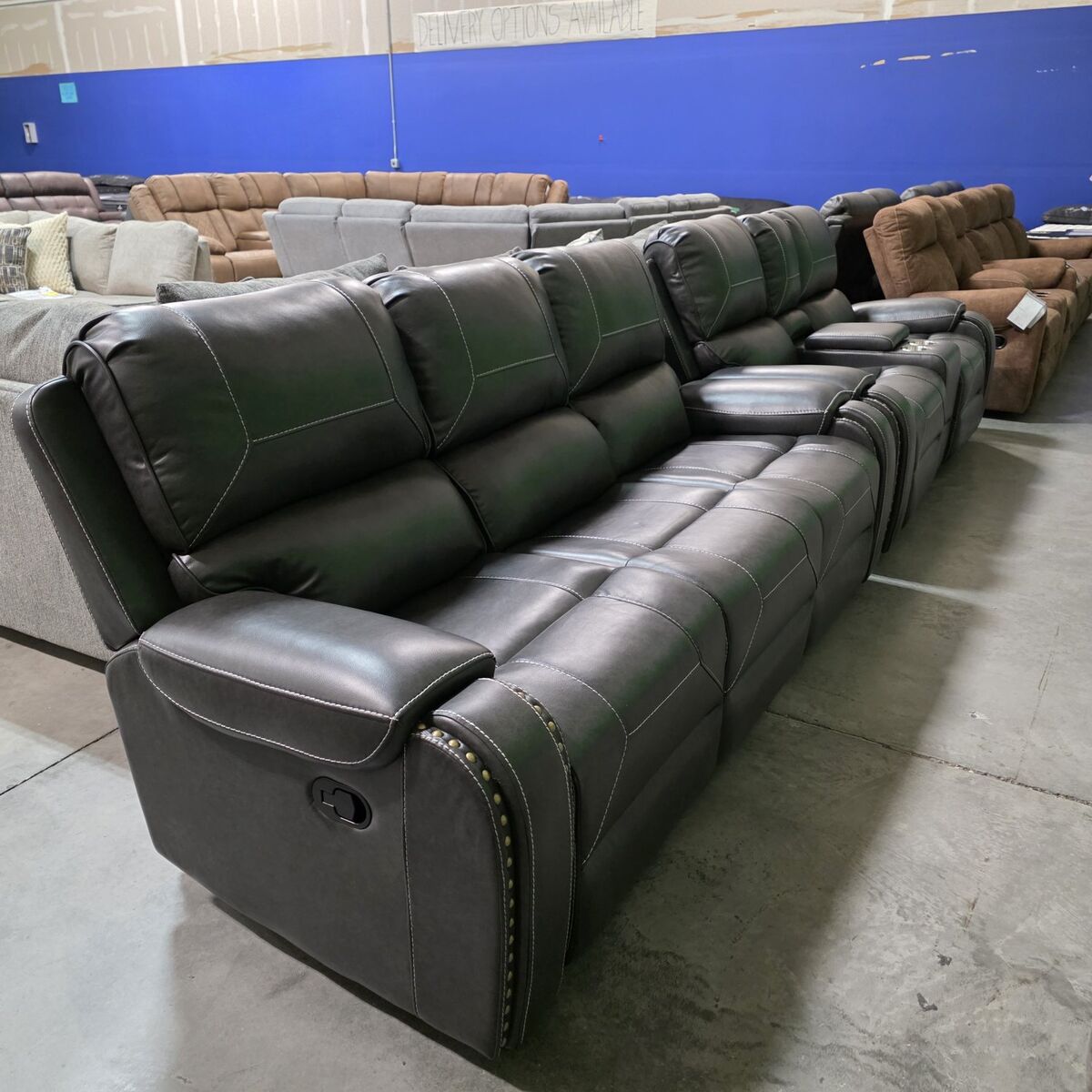 ️ Dark Gray Reclining Sofa & Rocker Loveseat Set