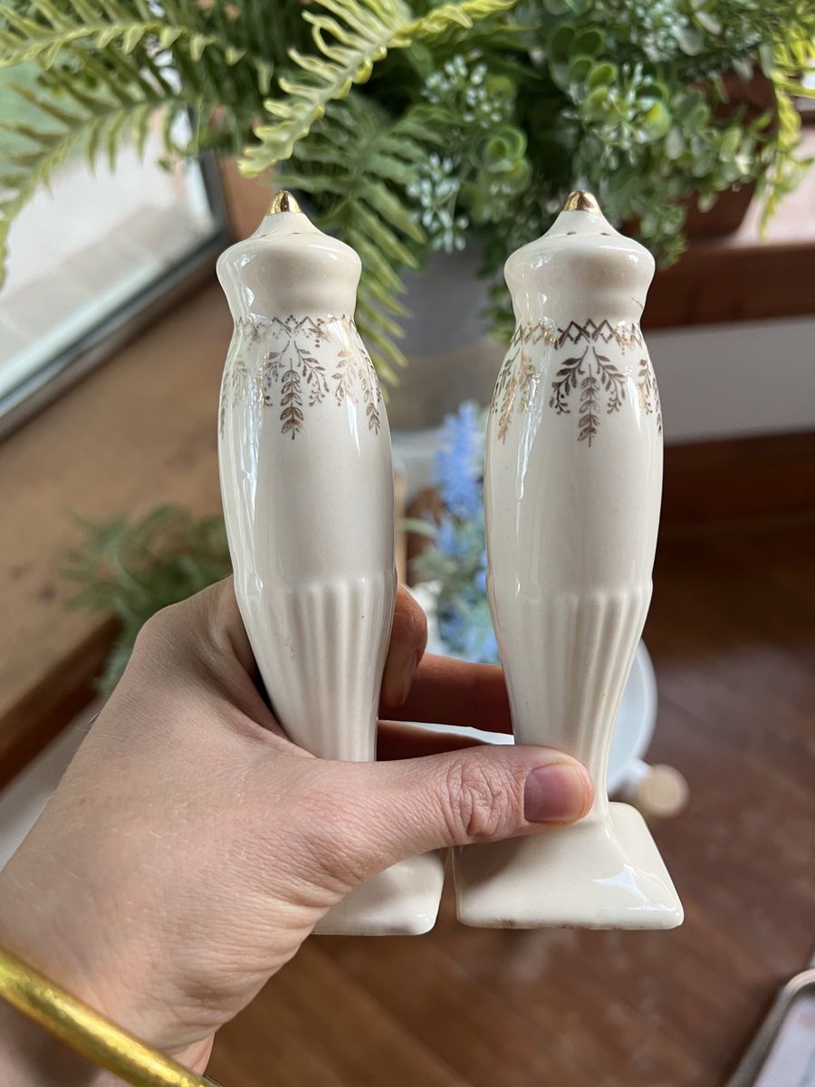 Vintage 22 K Gold Salt & Pepper Shakers
