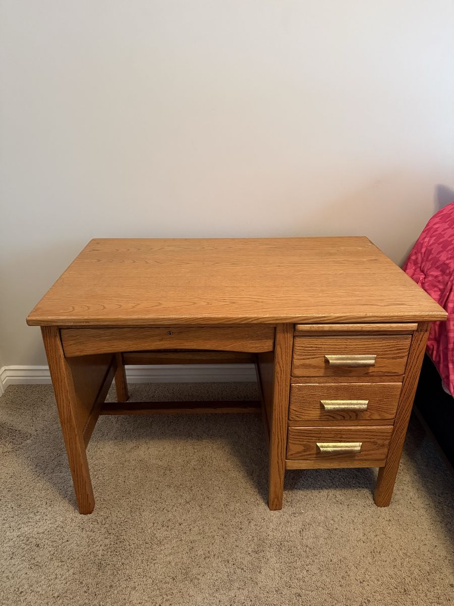 Vintage Oak Wood Desk