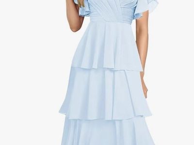 Light blue junior bridesmaid dress