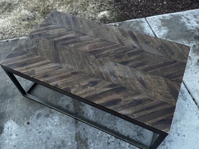 Wood coffee table metal