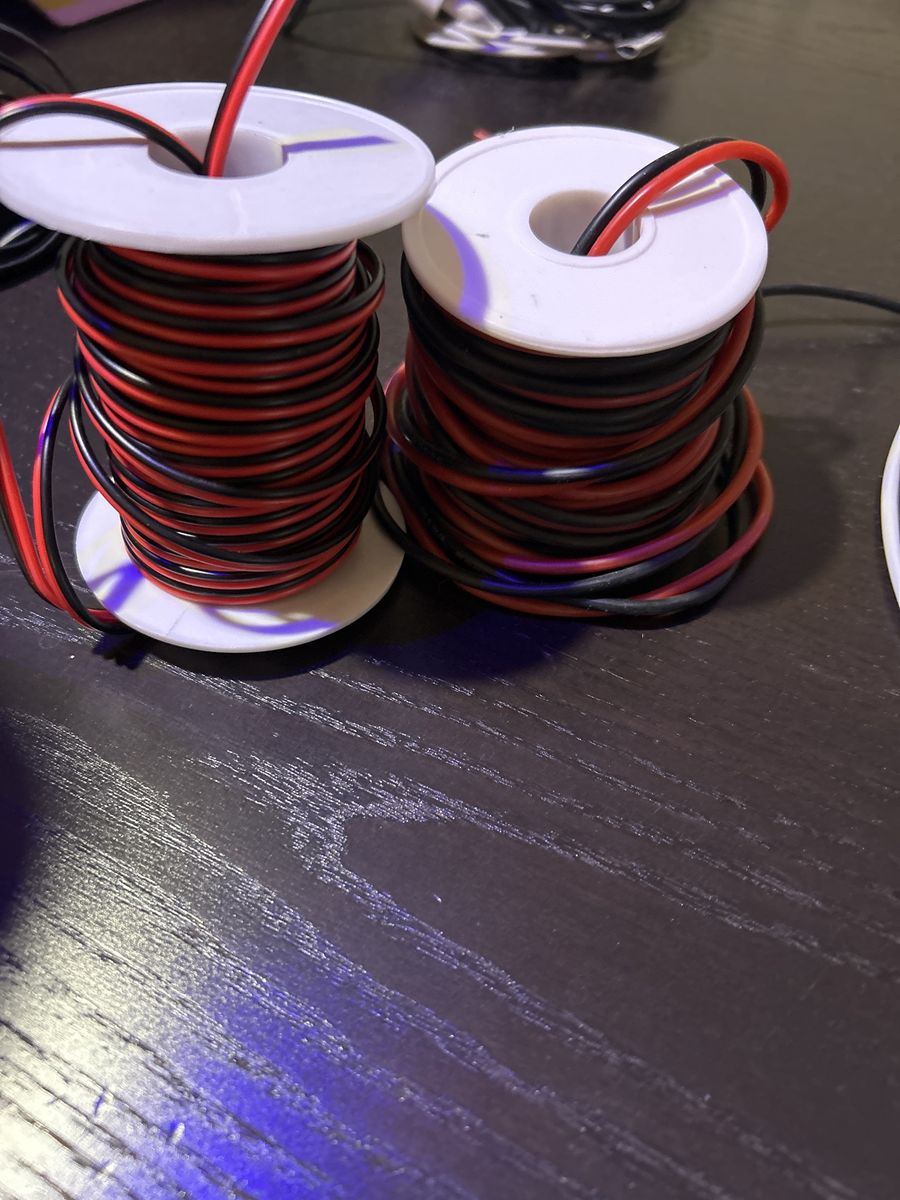Red and Black Electrical Wire Spools Set