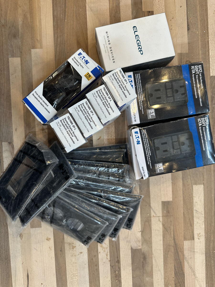 Assorted black GFCI, outlets, & plates $50 OBO