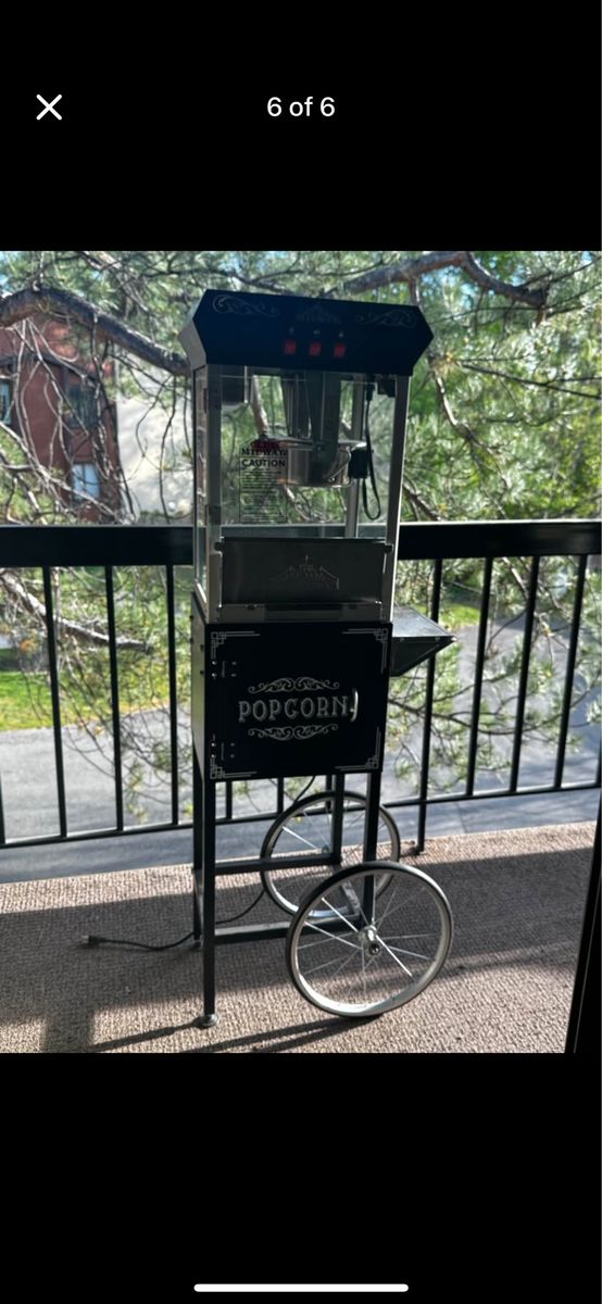 Like New Popcorn Maker Machine with Cart