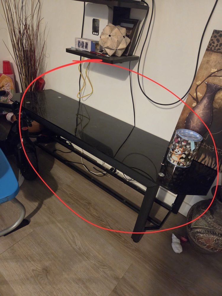 free! glass table and shoe storage