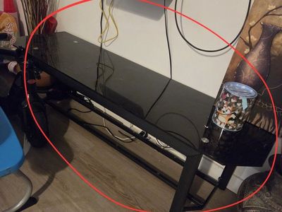 free! glass table and shoe storage