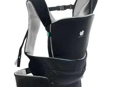 Original Cococho Front & Back Baby Carrier - Ergonomic with Hip Seat, Black/Gray
