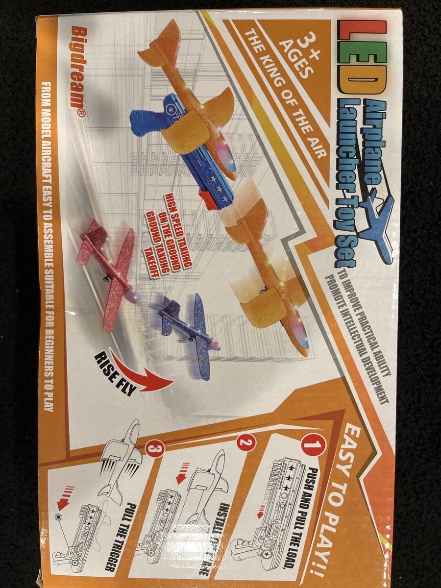 Bigdream LED Airplane Launcher Toy Set - Easy to Assemble & Play for Ages 3+