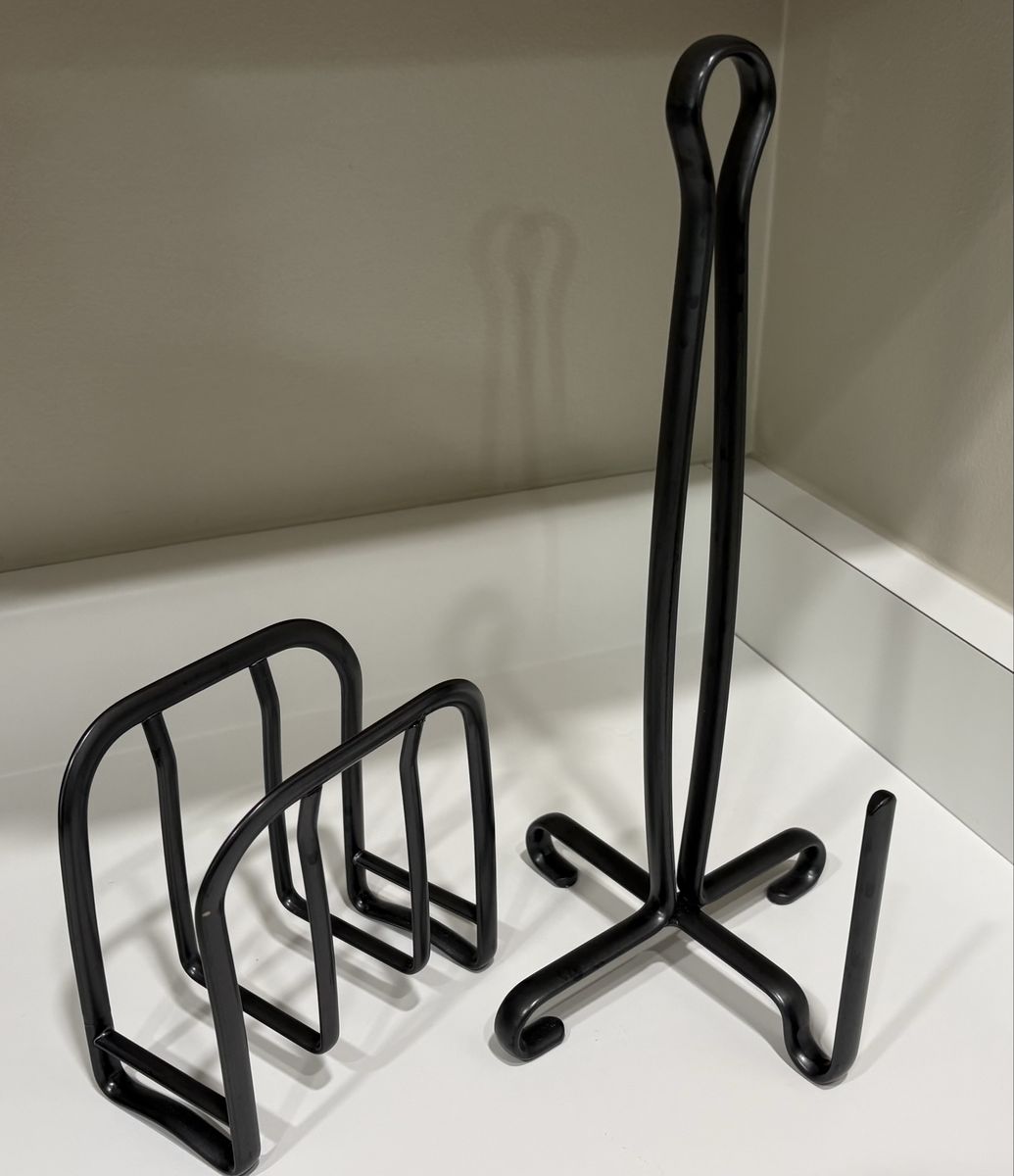 Black Metal Paper Towel Holder and Napkin Holder Set