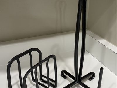 Black Metal Paper Towel Holder and Napkin Holder Set