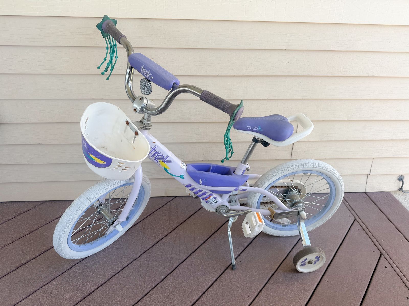 Girls Trek bike with training wheels
