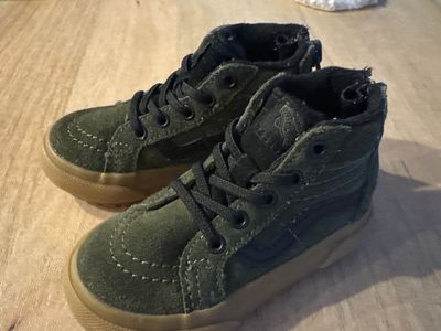 Boys green vans high top shoes, size 6