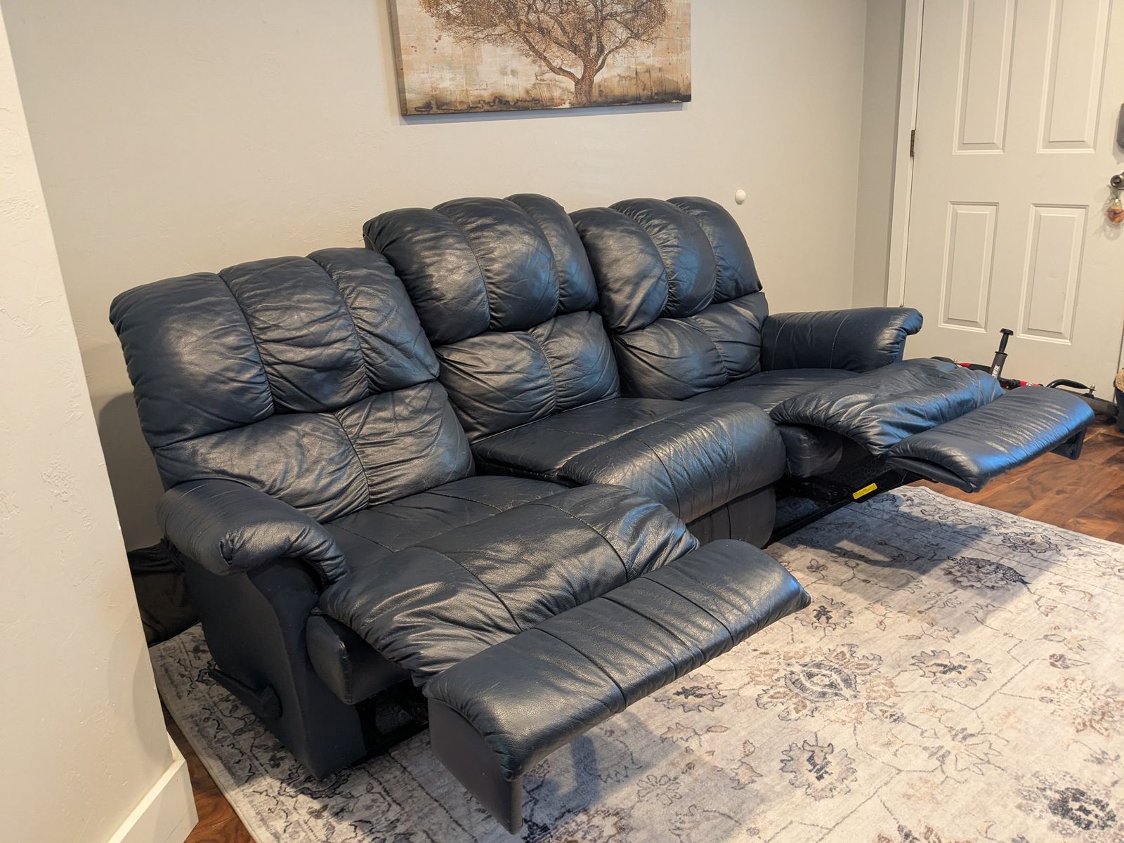 REAL LEATHER couch recliner