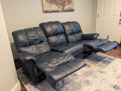 REAL LEATHER couch recliner