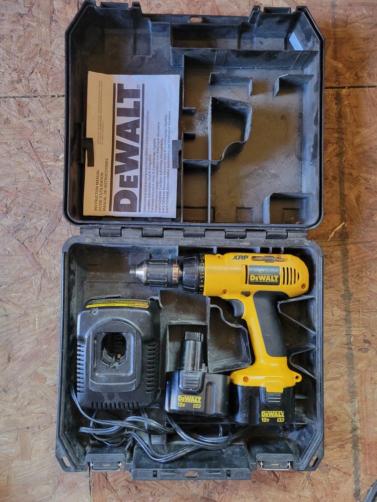 DEWALT XRP 12V Cordless Drill with Case, Battery, Charger, Manual