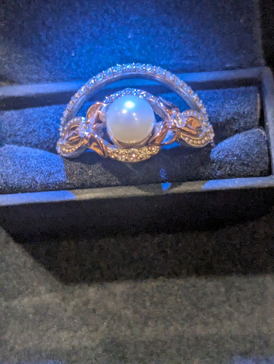 Pearl Wedding Ring and Band