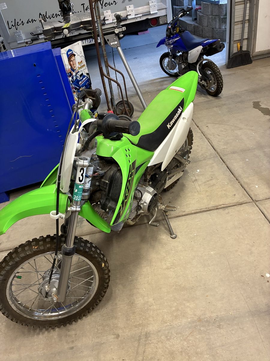 2019 Kawasaki KLX 110 Dirt Bike - Green/White, Excellent Condition, Ready for the Trails