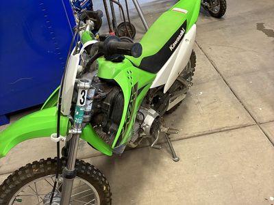 2019 Kawasaki KLX 110 Dirt Bike - Green/White, Excellent Condition, Ready for the Trails