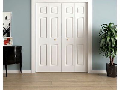 new 24” x 80” 6-Panel Hollow Core Molded Bifold Closet Doors.