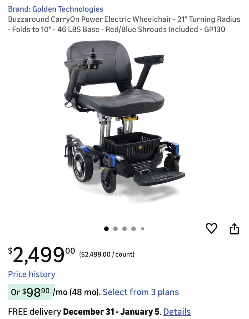 Golden Carry On Electric Wheelchair Scooter