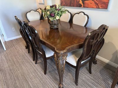 Beautiful Solid Wood Dining Table With 8 Chairs