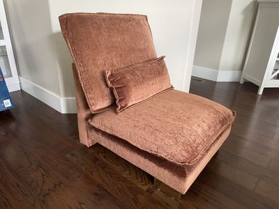 New. Armless Lounge Chair, Single Sofa With Cushions