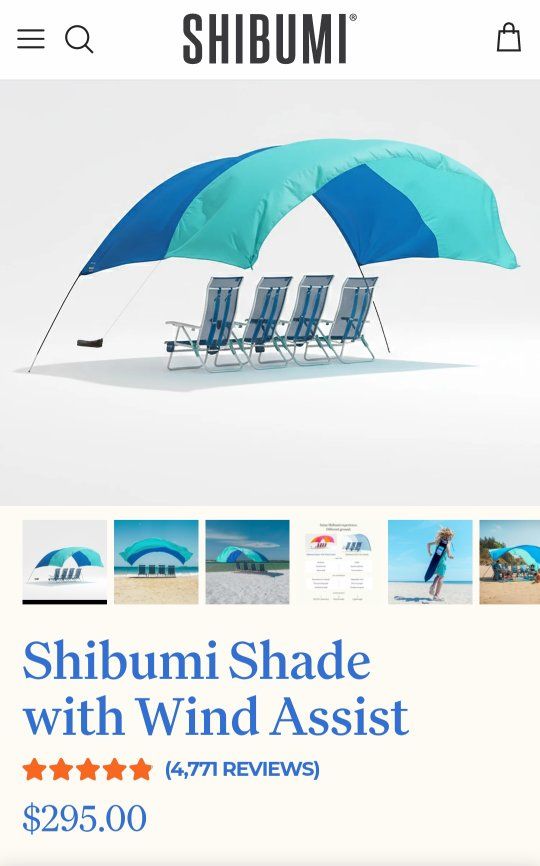 New never use Shibumi Shade Beach Canopy with Wind Assist