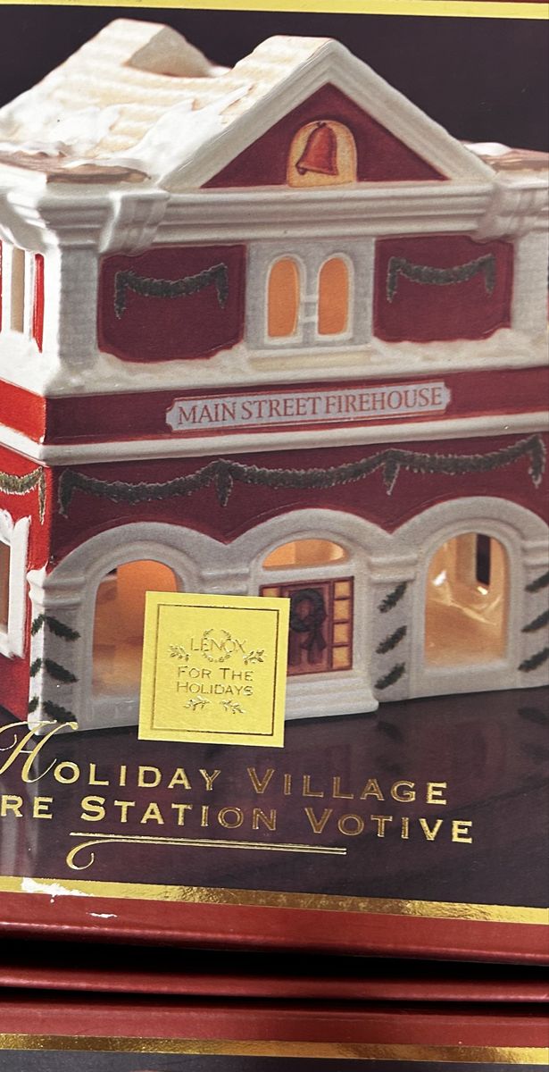 Lenox Holiday Village Main Street Firehouse Fire Station Votive