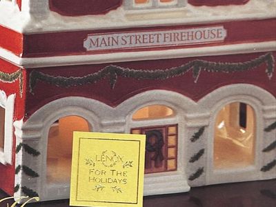 Lenox Holiday Village Main Street Firehouse Fire Station Votive