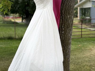 White Strapless Sparkling Wedding Dress Gown