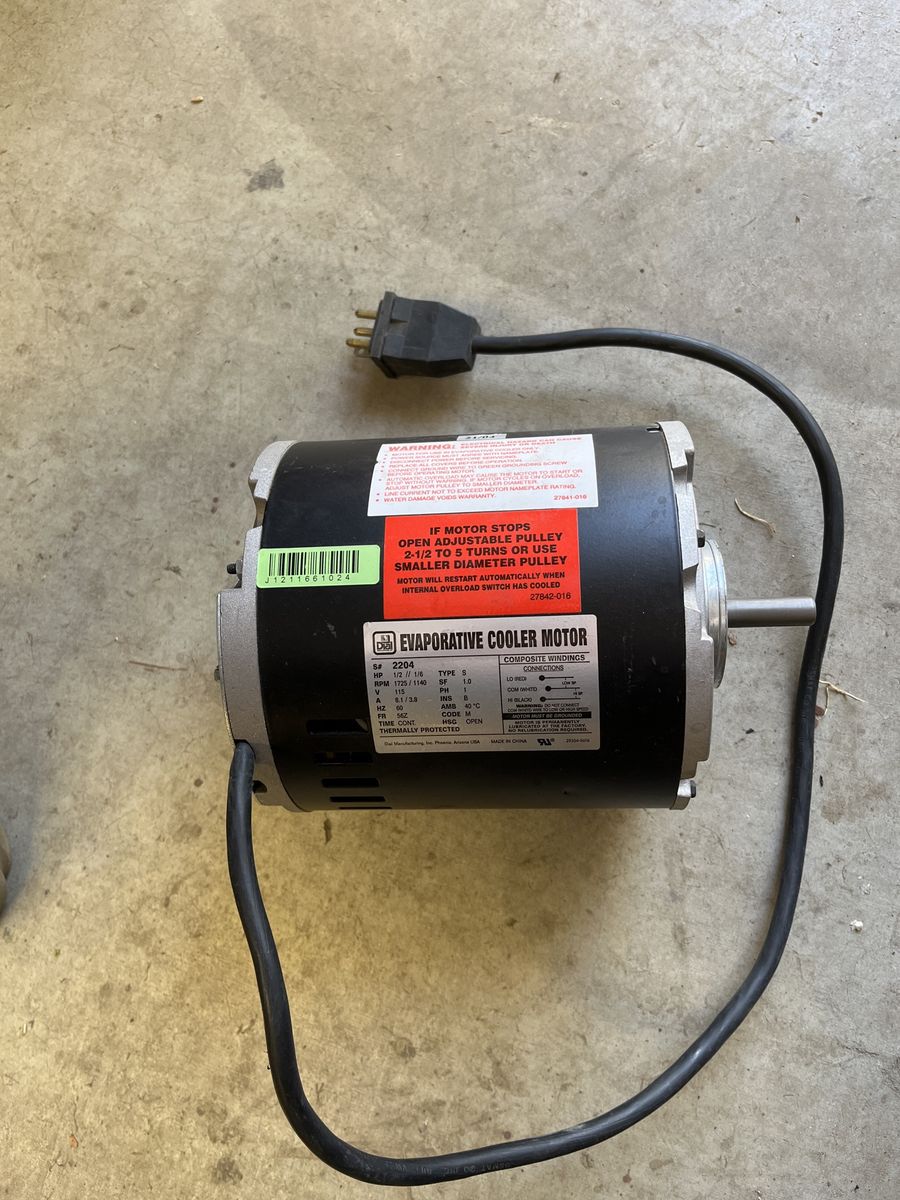 Evaporative cooler motor