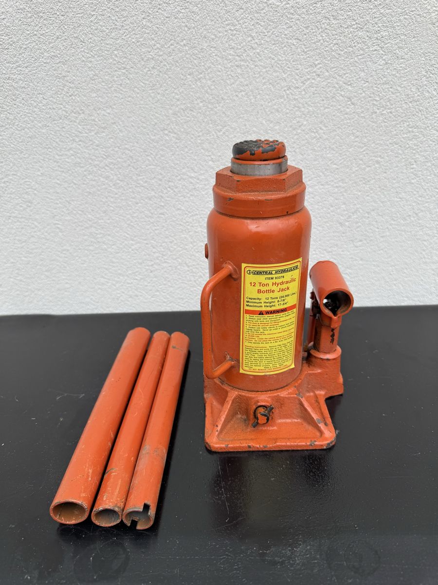 Central Hydraulics 12 Ton Hydraulic Bottle Jack with Handle