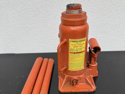 Central Hydraulics 12 Ton Hydraulic Bottle Jack with Handle