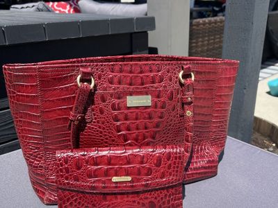 Authentic Brahmin Melbourne Leather Tote + Matching Wallet – Excellent Condition