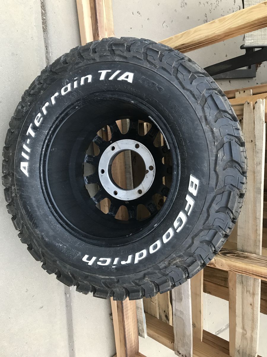 BF good rich TA all-terrain KO three tire and rim size LT255170R 16