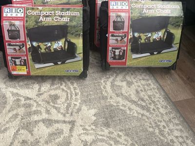 RIO Gear Compact Stadium Arm Chair Black Portable Bleacher Seat