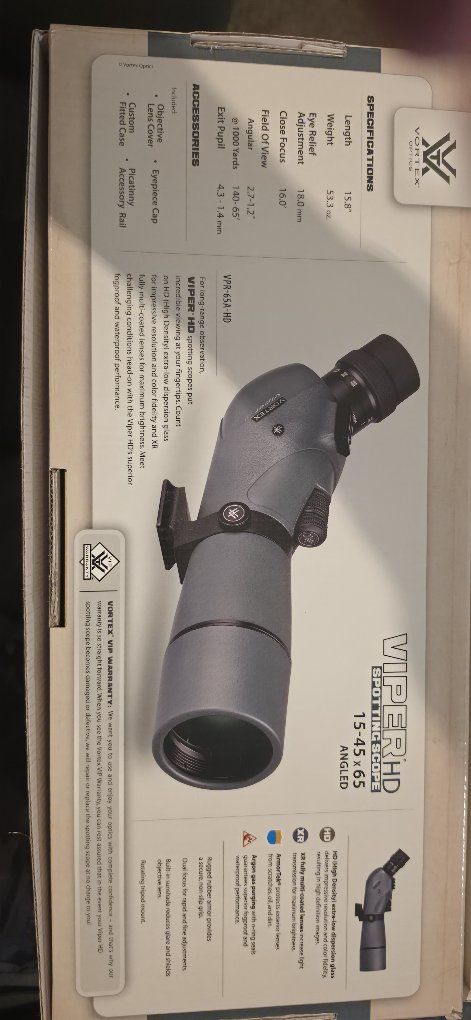 Vortex Viper HD 15-45x65 Angled Spotting Scope with Case