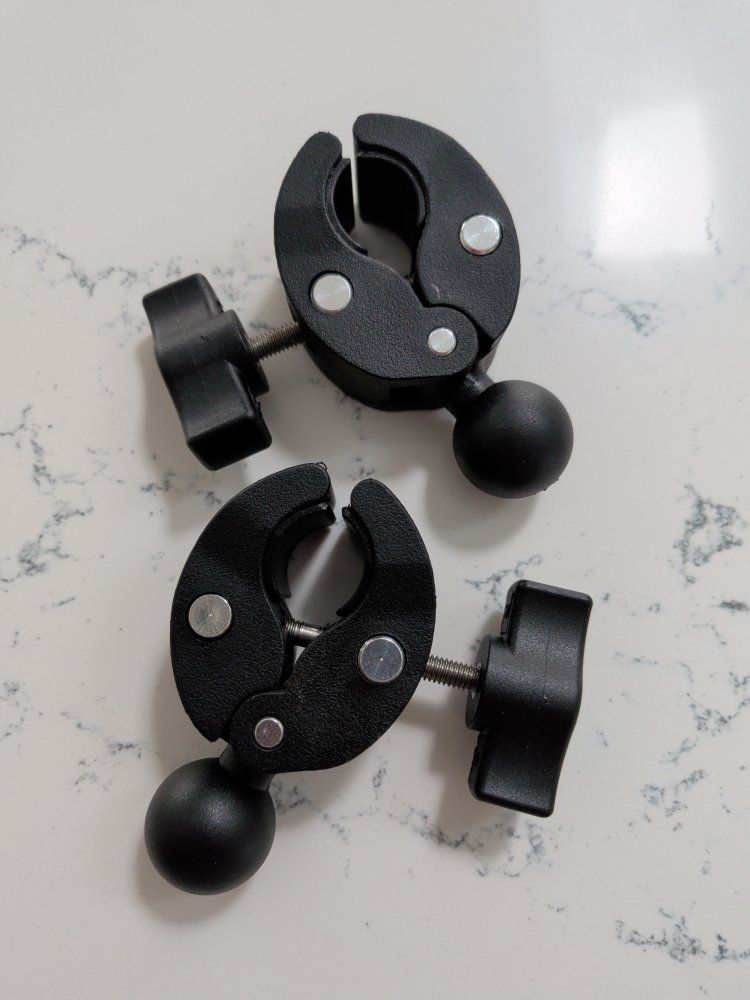1 inch ball RAM Mounts Style Double Ball Mount Clamps for Phones, Cameras & GPS - Pair