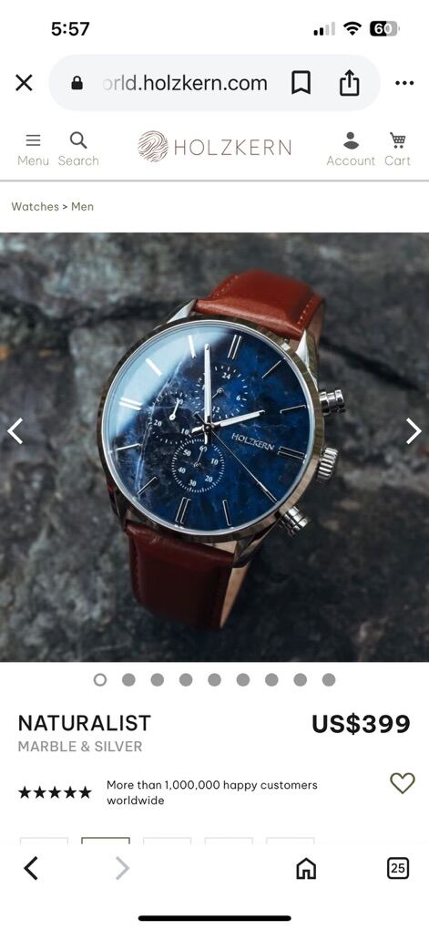 New In Box Holzkern Naturalist Watch