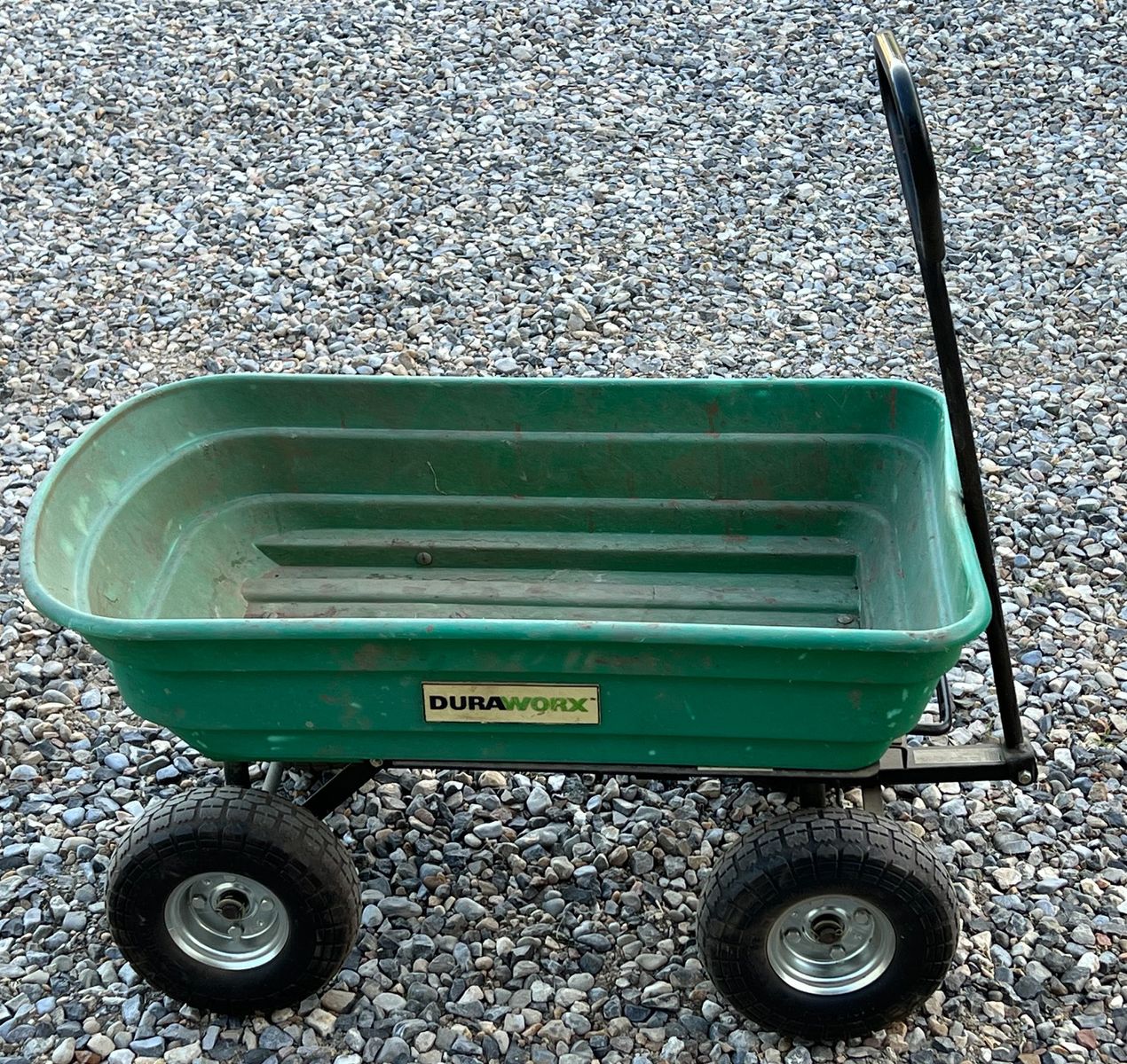 Duraworx Garden / Yard Dump Green Cart / Flat free tires / holds 600 pounds (Cart#1)